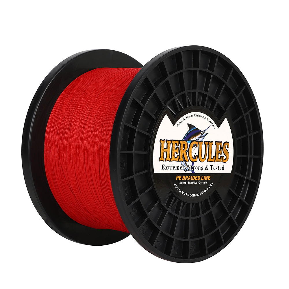 1000M 1094Yds Red 10lb-420lb HERCULES PE Braided Fishing Line 12 Strands