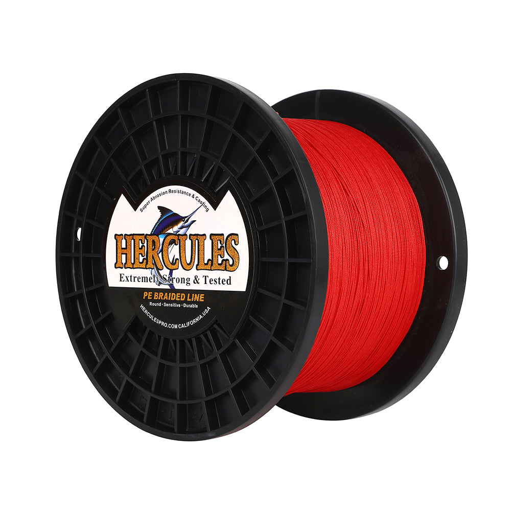 1000M 1094Yds Red 10lb-420lb HERCULES PE Braided Fishing Line 12 Strands