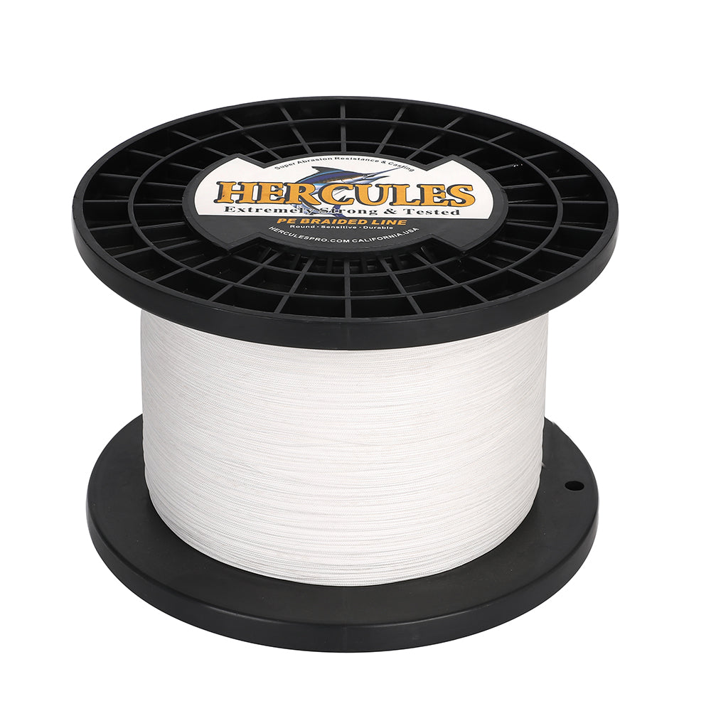 1500M 1640Yds White 10lb-420lb HERCULES PE Braided Fishing Line 12 Strands