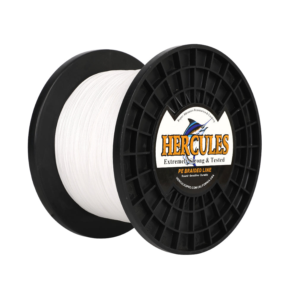 1500M 1640Yds White 10lb-420lb HERCULES PE Braided Fishing Line 12 Strands