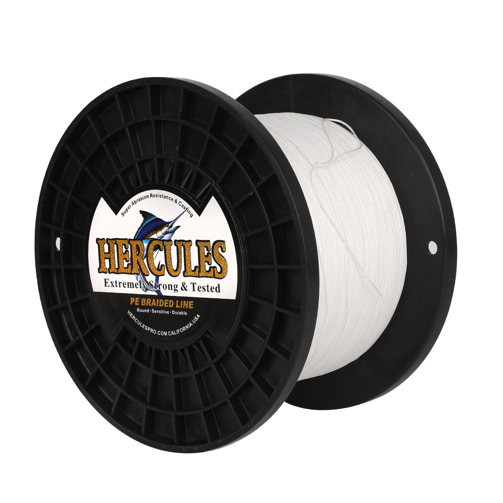 1500M 1640Yds White 10lb-420lb HERCULES PE Braided Fishing Line 12 Strands