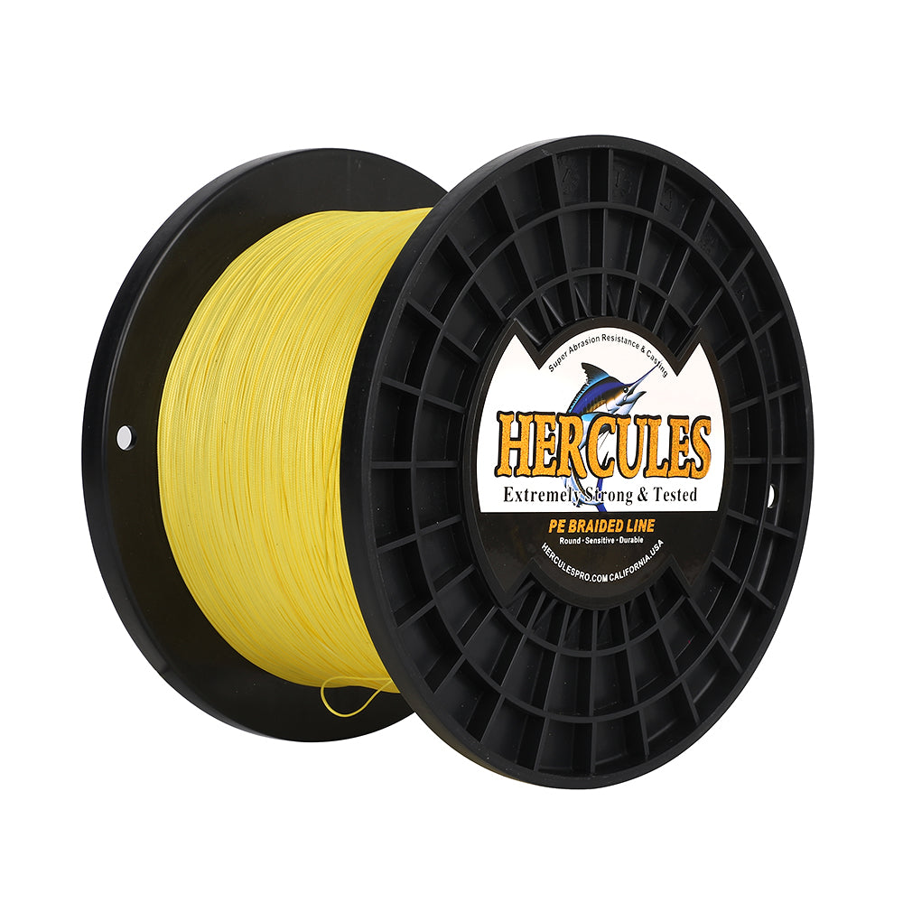 1000M 1094Yds Yellow 10lb-420lb HERCULES PE Braided Fishing Line 12 Strands