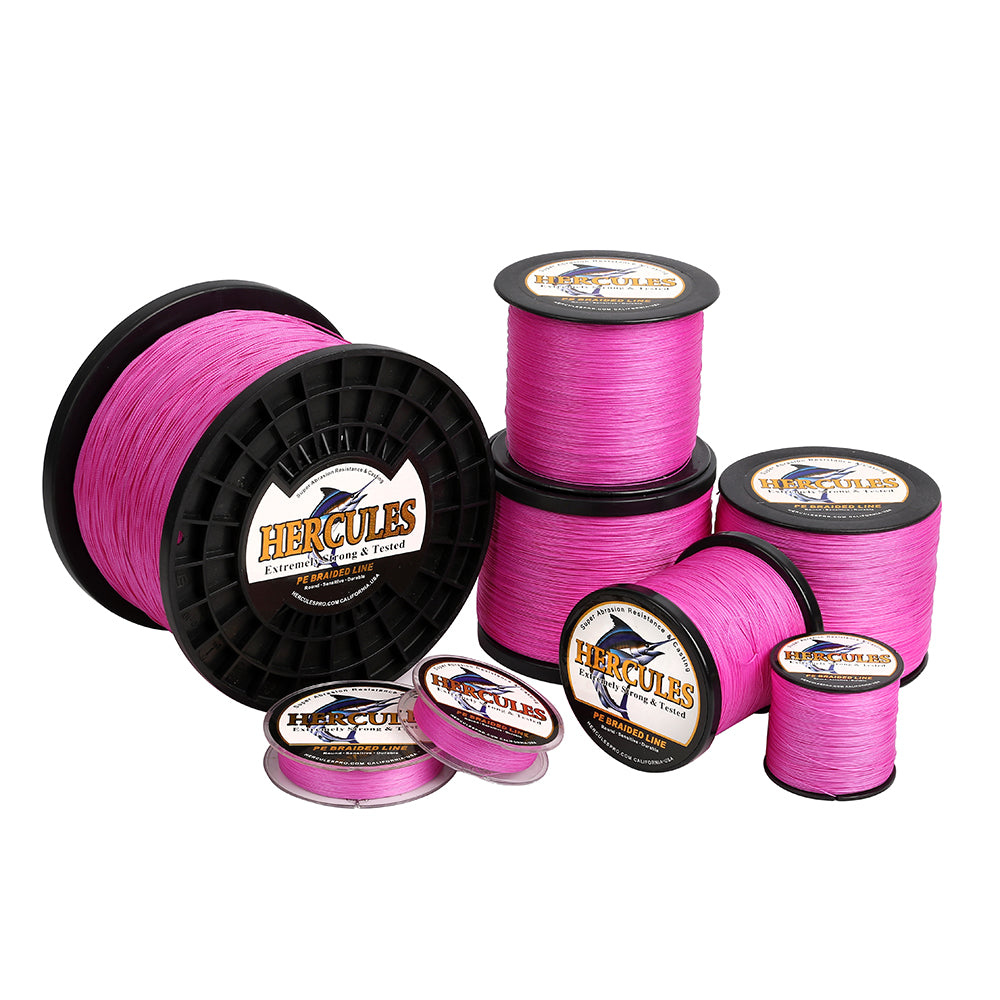 2000M 2187Yds Pink 10lb-200lb HERCULES PE Braided Fishing Line 8 Strands
