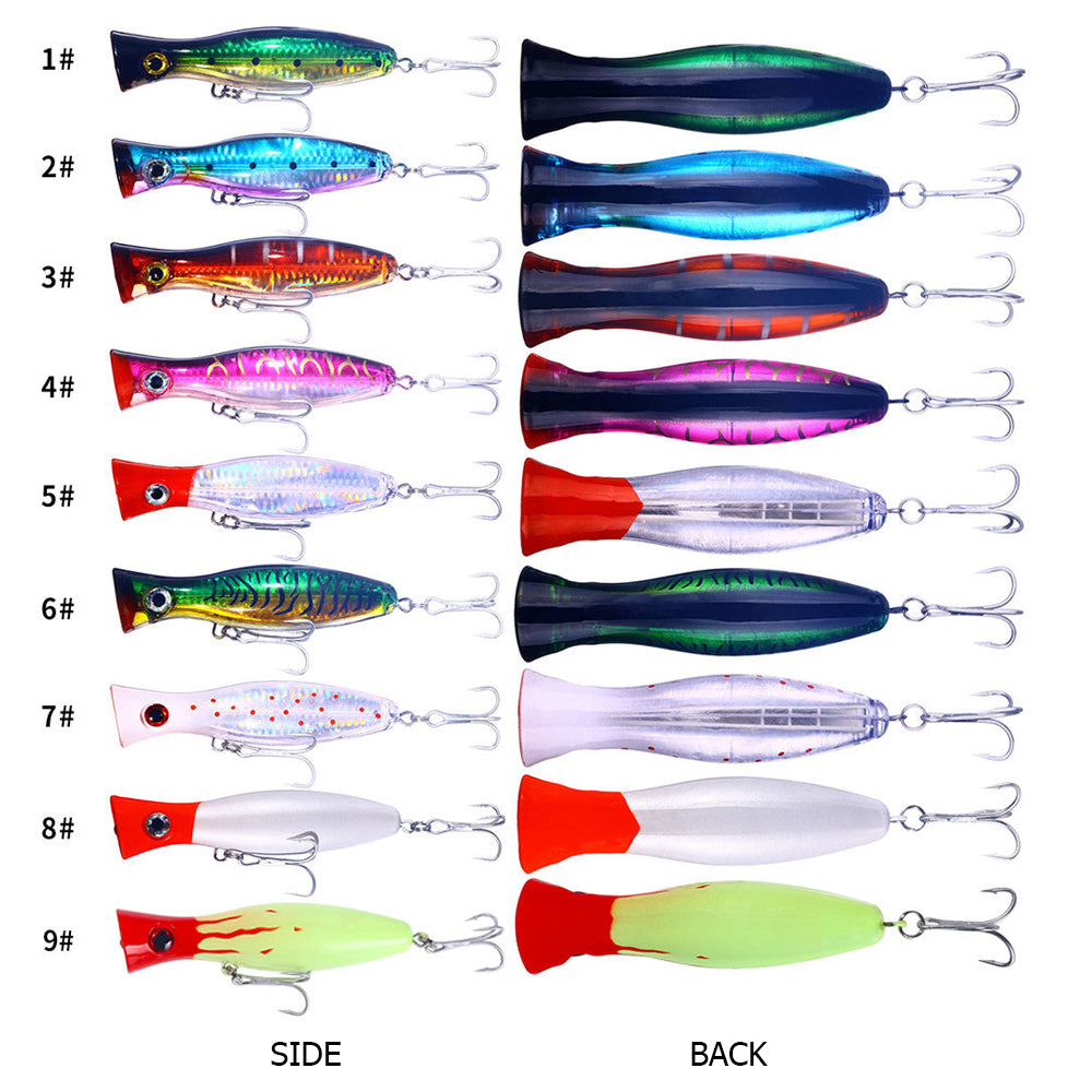 HERCULES 5" Big Mouth Popper Bait Topwater Fishing Lure