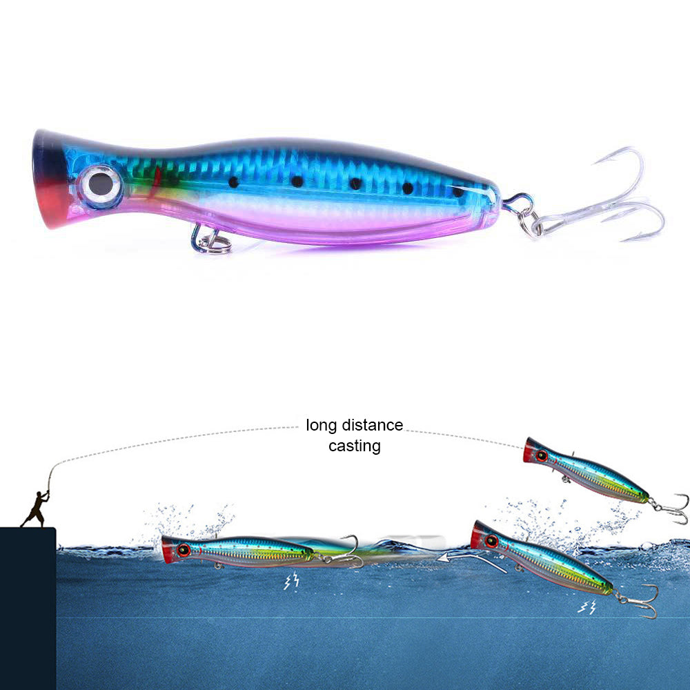 HERCULES 5" Big Mouth Popper Bait Topwater Fishing Lure