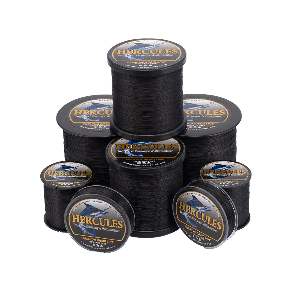HERCULES Black Fade Free Fishing Line 8 Strands 10LB-120LB PE Braided Fishing Line