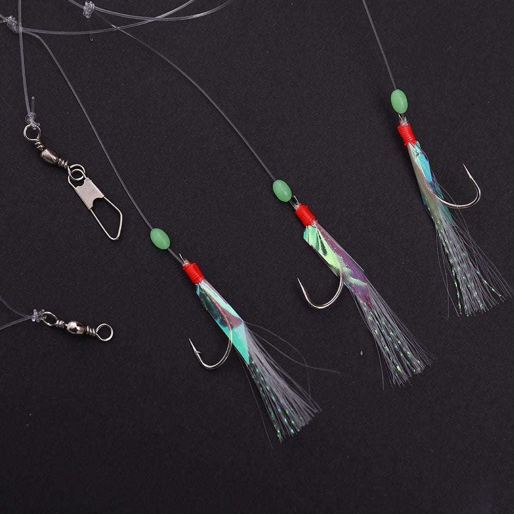 HERCULES SABIKI Lures Bait Feathers Rig Pollack Cod Freshwater Saltwater Fishing Hooks