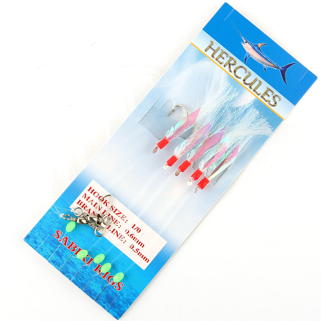 HERCULES SABIKI Lures Bait Feathers Rig Pollack Cod Freshwater Saltwater Fishing Hooks
