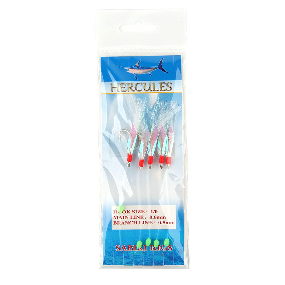 HERCULES SABIKI Lures Bait Feathers Rig Pollack Cod Freshwater Saltwater Fishing Hooks