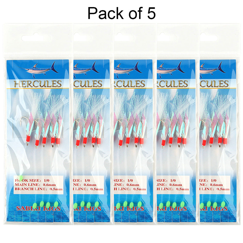 HERCULES SABIKI Lures Bait Feathers Rig Pollack Cod Freshwater Saltwater Fishing Hooks