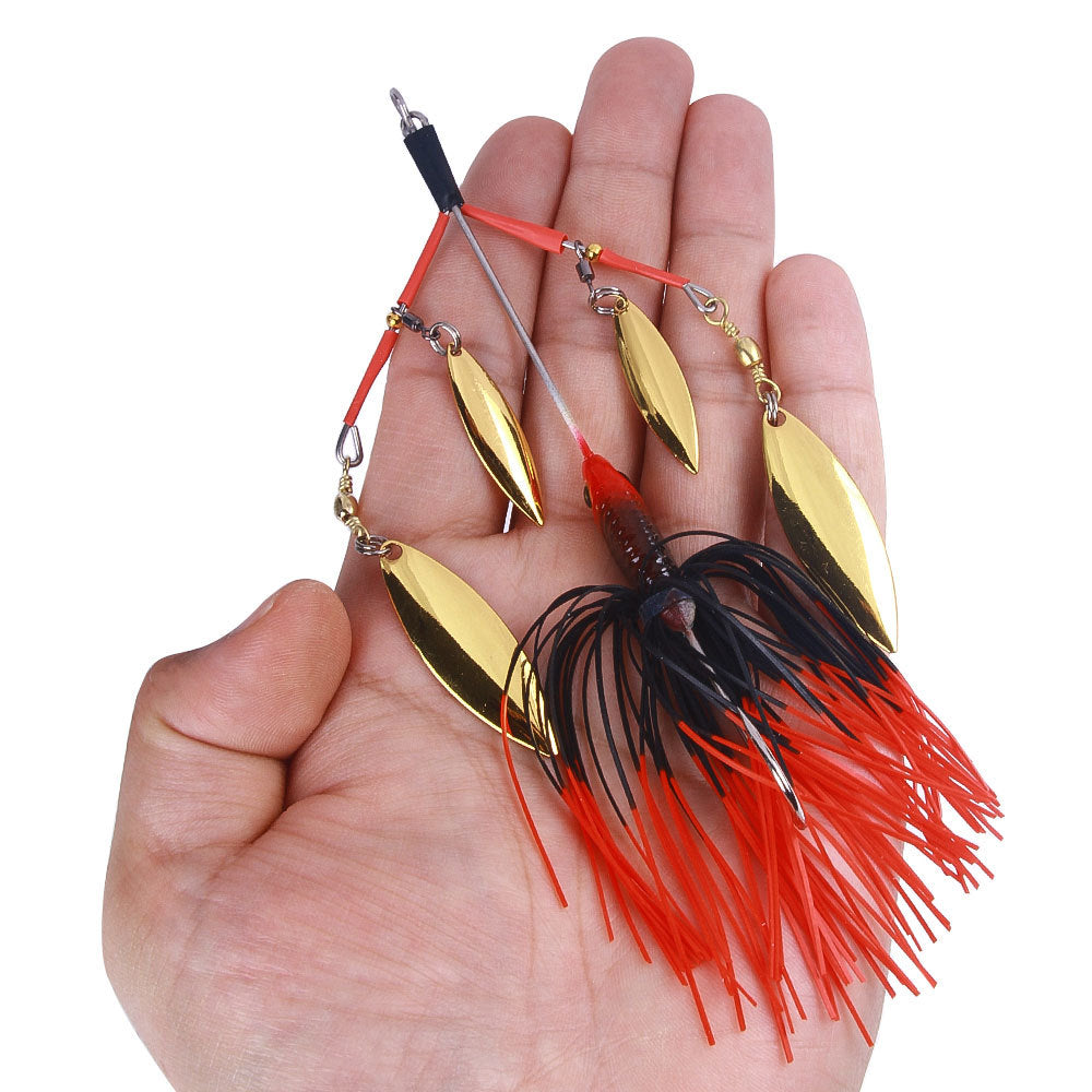 HERCULES Spinner Bait Jig with 4 Willow Leaf Sequins Fishing Lure