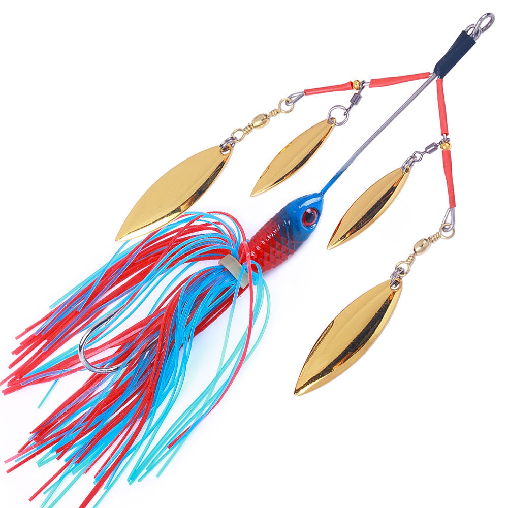 HERCULES Spinner Bait Jig with 4 Willow Leaf Sequins Fishing Lure