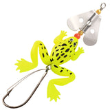 HERCULES Soft Frog Baits Weedless Single Hook with Rotating Metal Sequin Fishing Lure