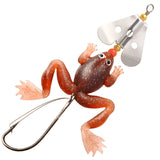 HERCULES Soft Frog Baits Weedless Single Hook with Rotating Metal Sequin Fishing Lure