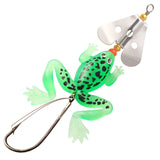 HERCULES Soft Frog Baits Weedless Single Hook with Rotating Metal Sequin Fishing Lure