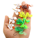 HERCULES Soft Frog Baits Weedless Single Hook with Rotating Metal Sequin Fishing Lure