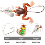 HERCULES Soft Frog Baits Weedless Single Hook with Rotating Metal Sequin Fishing Lure