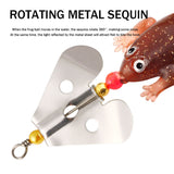 HERCULES Soft Frog Baits Weedless Single Hook with Rotating Metal Sequin Fishing Lure