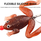 HERCULES Soft Frog Baits Weedless Single Hook with Rotating Metal Sequin Fishing Lure