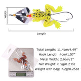 HERCULES Soft Frog Baits Weedless Single Hook with Rotating Metal Sequin Fishing Lure
