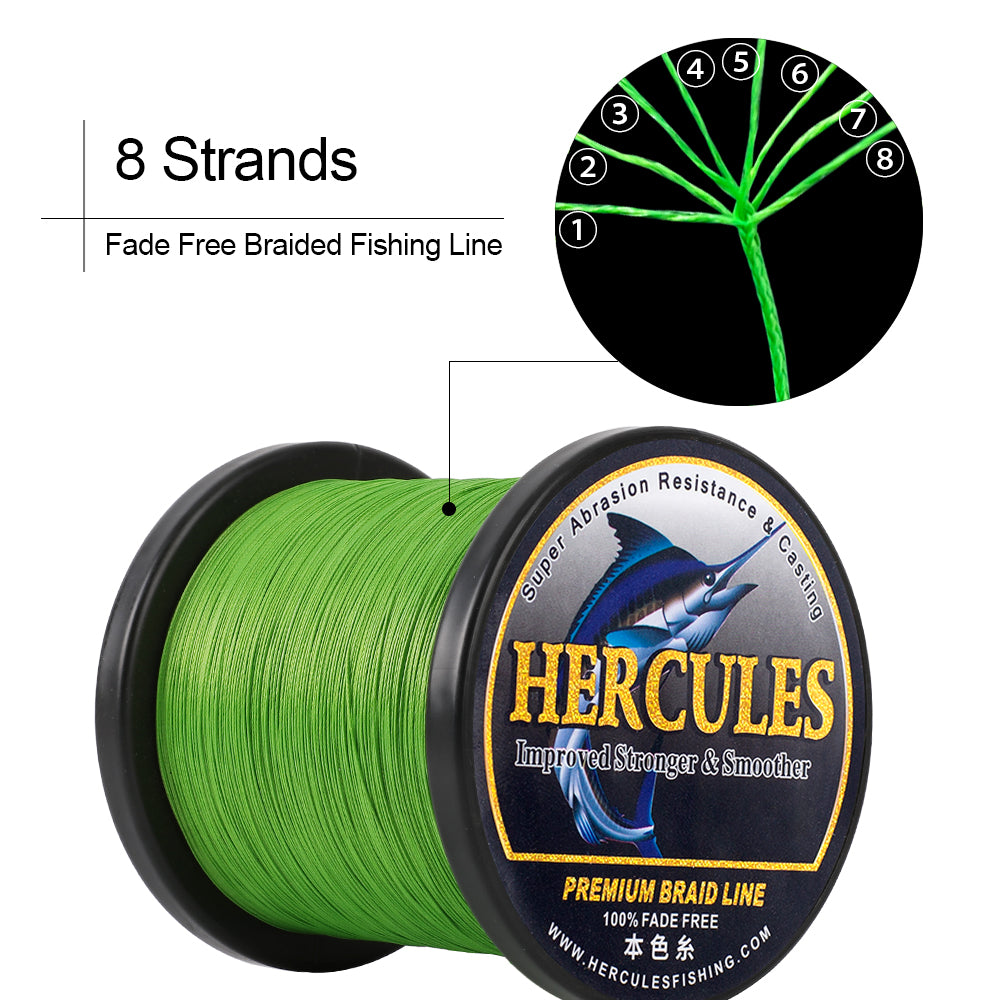 HERCULES Red Fade Free Fishing Line 8 Strands 10LB-120LB PE Braided Fishing Line