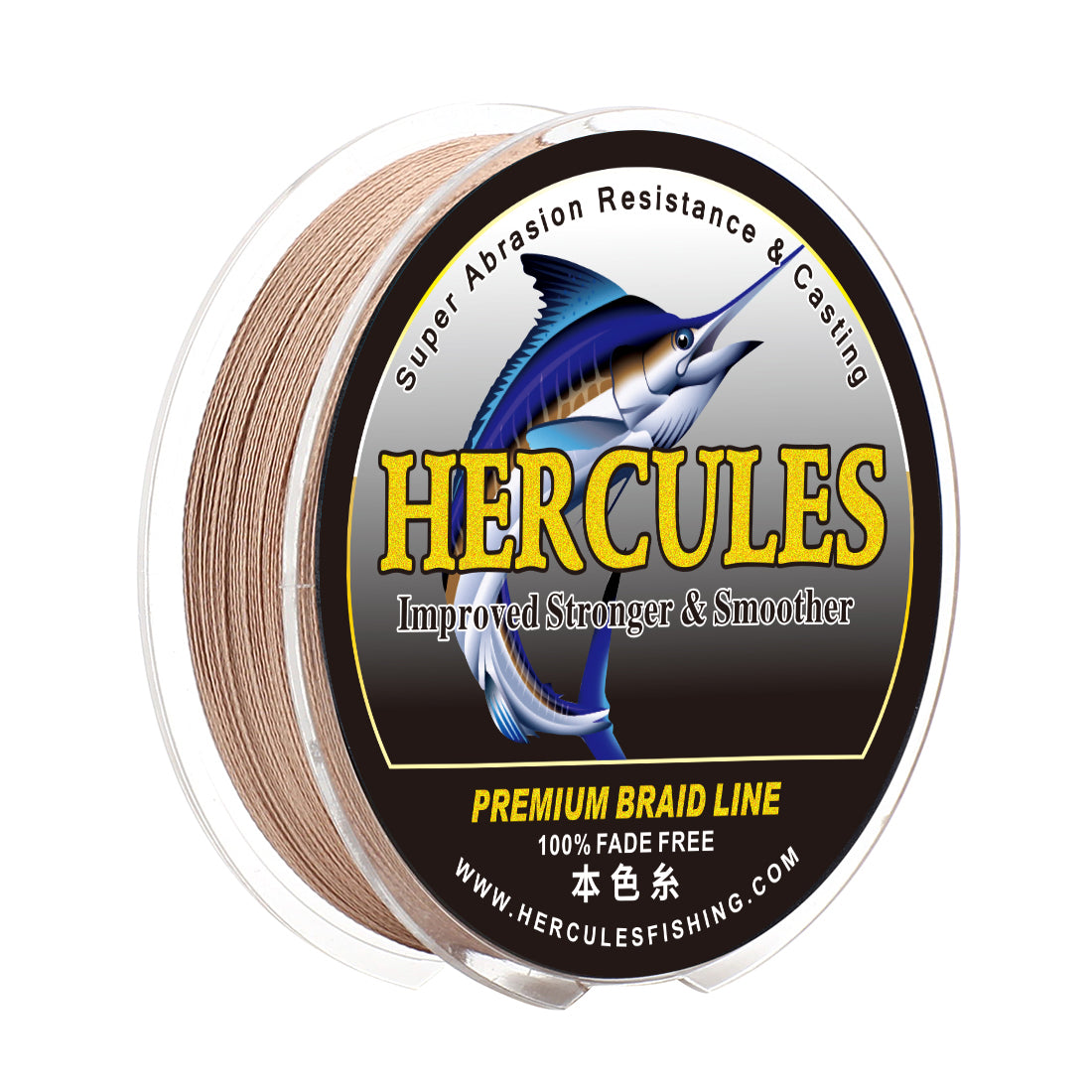 HERCULES Brown fade free fishing line 4 Strands 6LB-100LB PE Braided Fishing Line