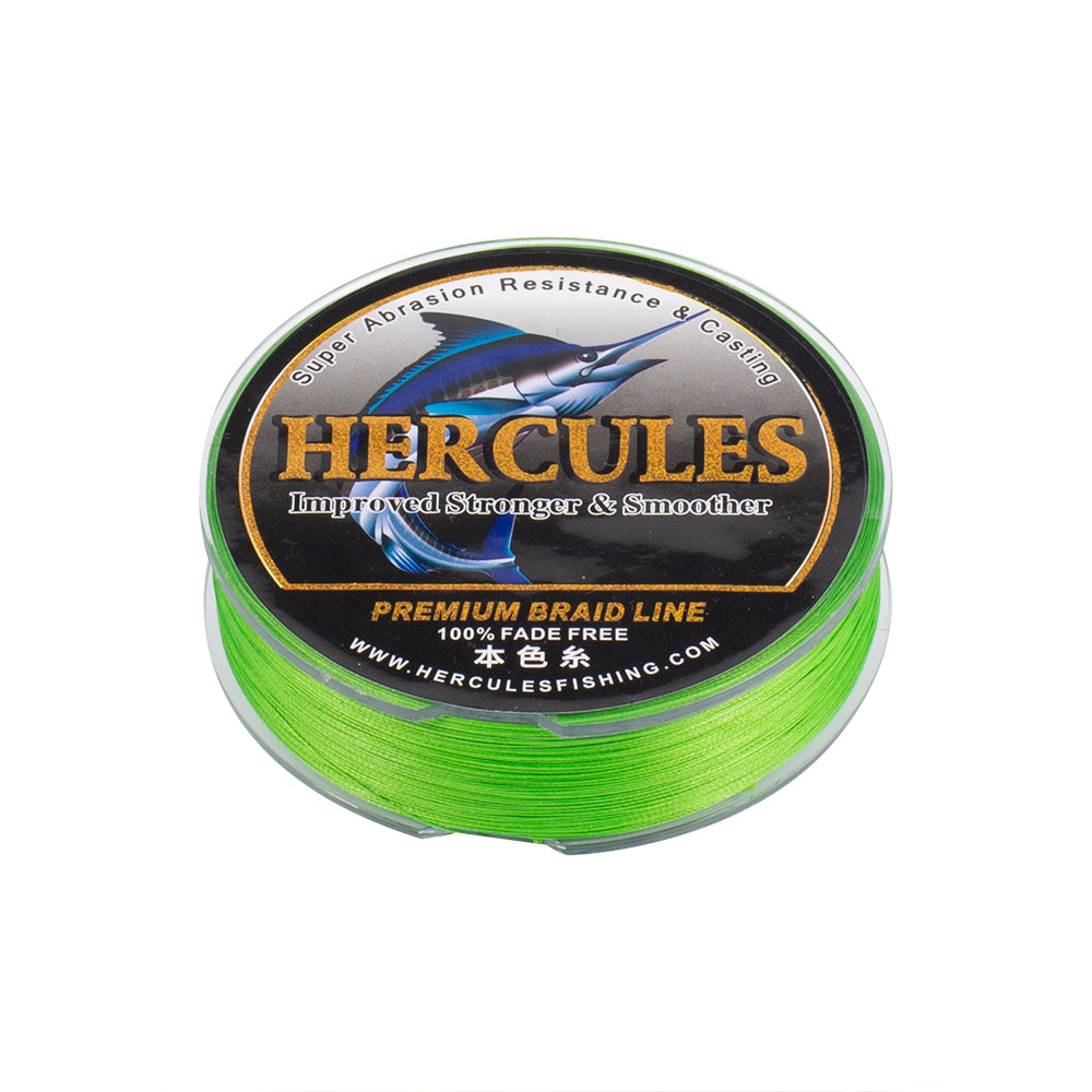 HERCULES Fluo Green Fade Free Fishing Line 8 Strands 10LB-120LB PE Braided Fishing Line