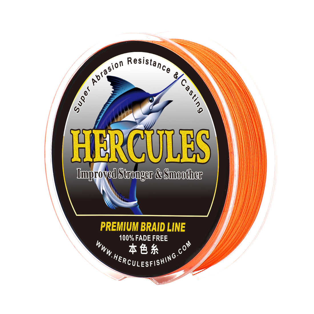 HERCULES Orange fade free fishing line 4 Strands 6LB-100LB PE Braided Fishing Line
