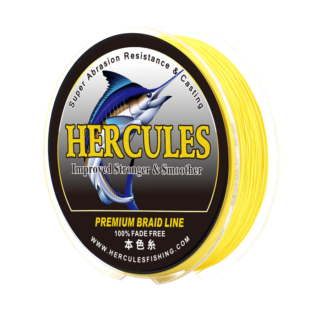 HERCULES Yellow fade free fishing line 4 Strands 6LB-100LB PE Braided Fishing Line