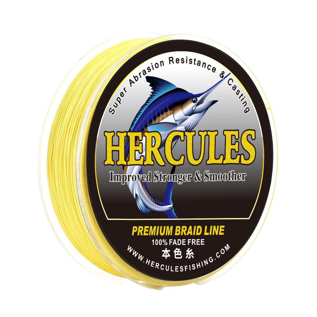 HERCULES Yellow Fade Free Fishing Line 8 Strands 10LB-120LB PE Braided Fishing Line
