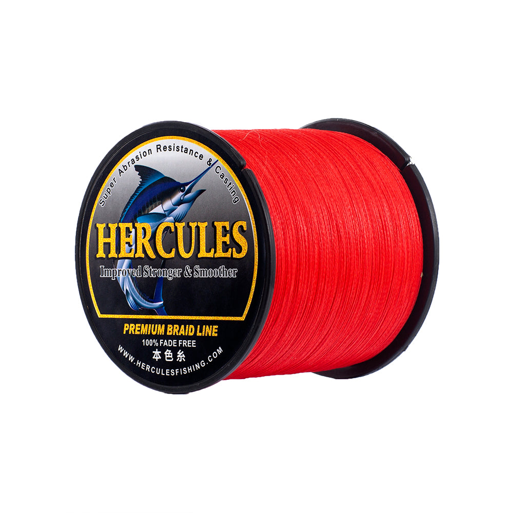 HERCULES Red fade free fishing line 4 Strands 6LB-100LB PE Braided Fishing Line
