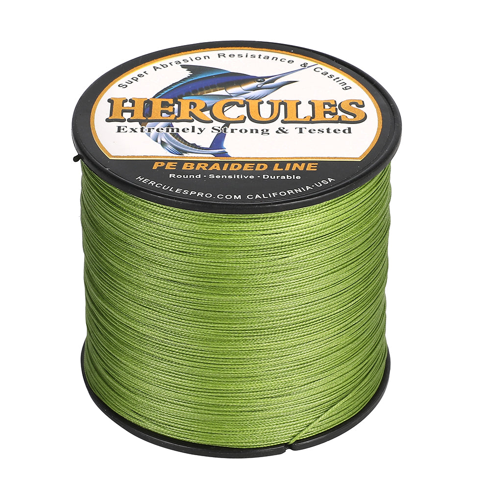 1000M 1094Yds Army Green 10lb-420lb HERCULES PE Braided Fishing Line 12 Strands