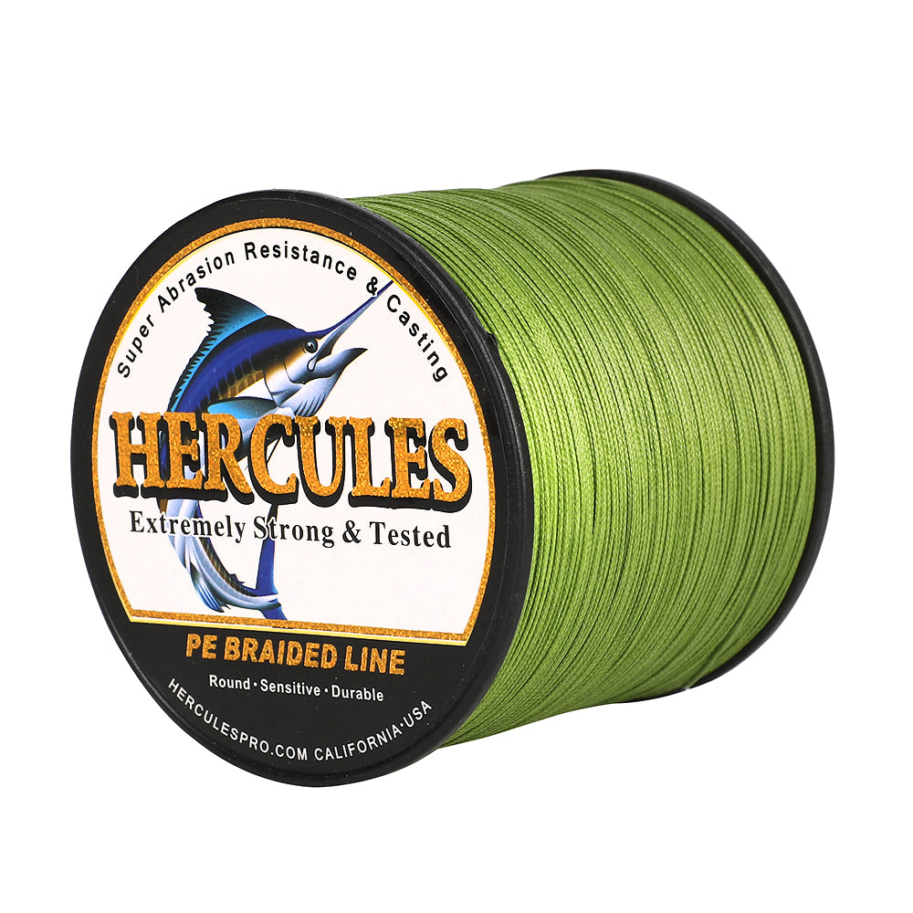 1000M 1094Yds Army Green 10lb-420lb HERCULES PE Braided Fishing Line 12 Strands
