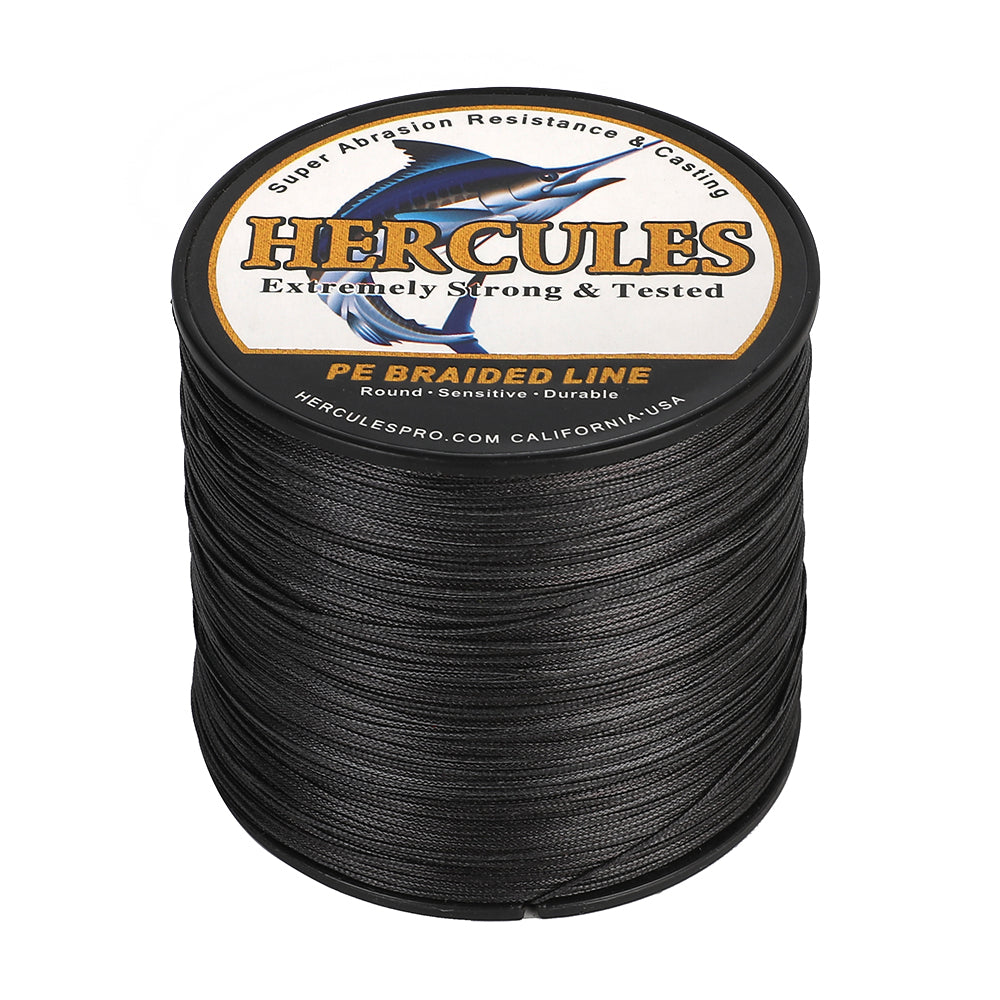 1000M 1094Yds Black 10lb-420lb HERCULES PE Braided Fishing Line 12 Strands