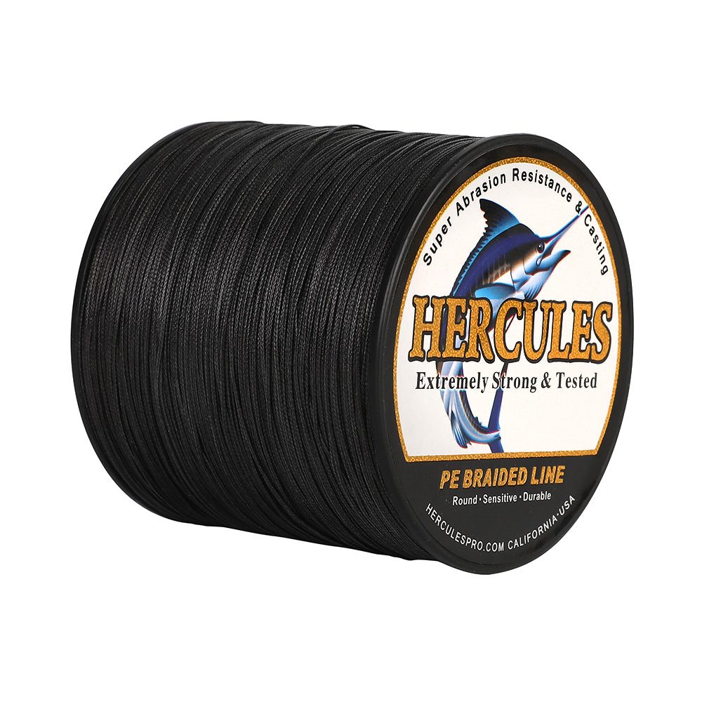 1000M 1094Yds Black 10lb-420lb HERCULES PE Braided Fishing Line 12 Strands