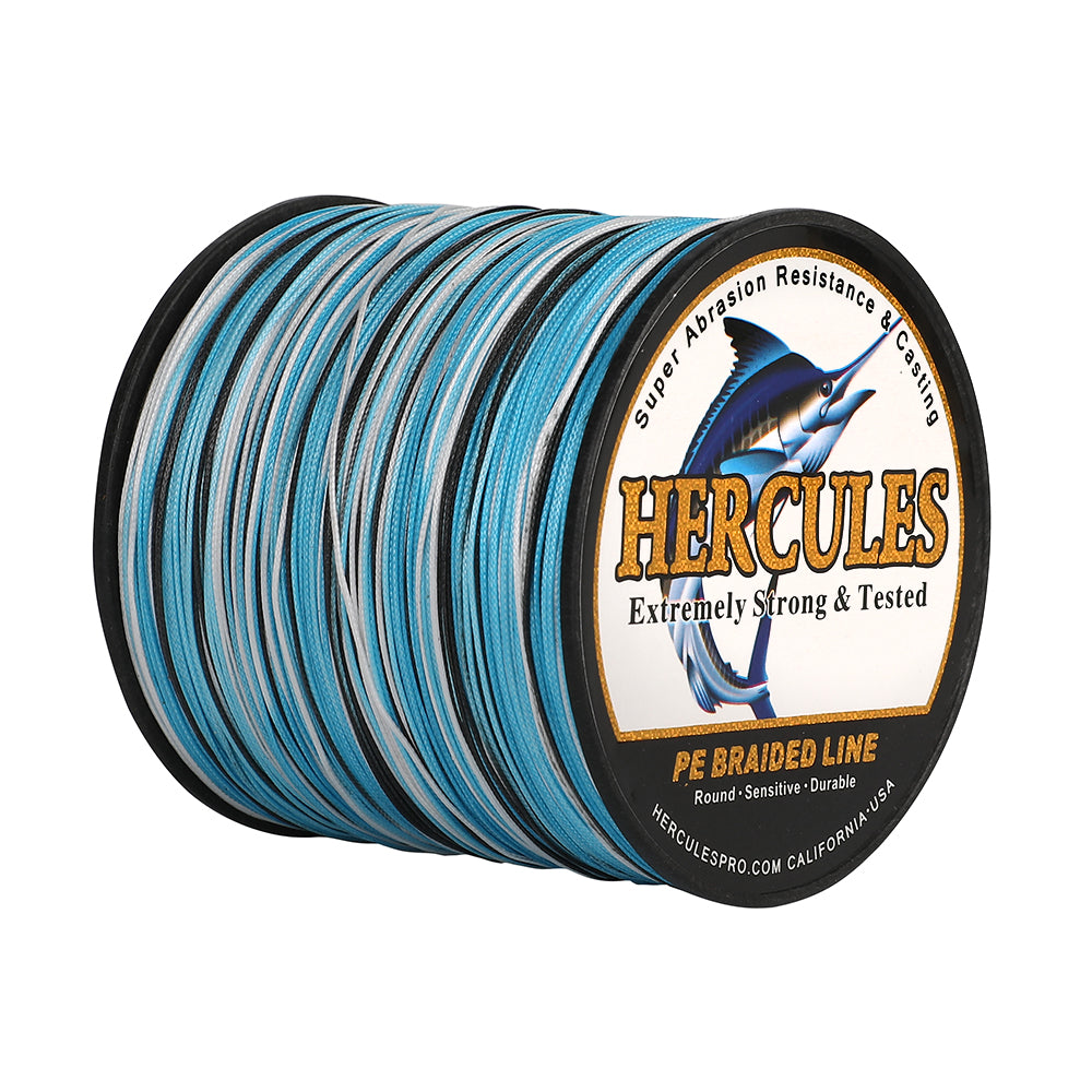 1000M 1094Yds Camo Blue 10lb-420lb HERCULES PE Braided Fishing Line 12 Strands