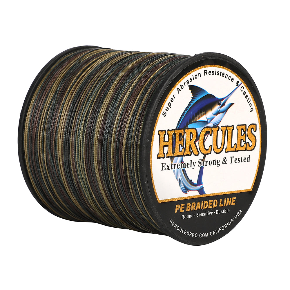 1000M 1094Yds Camouflage 10lb-420lb HERCULES PE Braided Fishing Line 12 Strands
