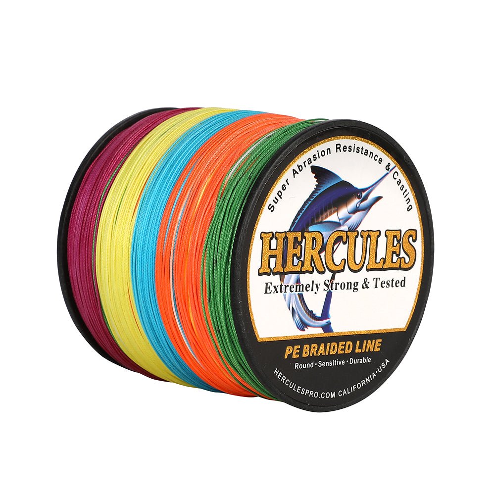 2000M 2187Yds Multicolor 10lb-250lb HERCULES PE Braided Fishing Line 12 Strands