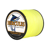 1000M 1094Yds Fluo Yellow 10lb-420lb HERCULES PE Braided Fishing Line 12 Strands
