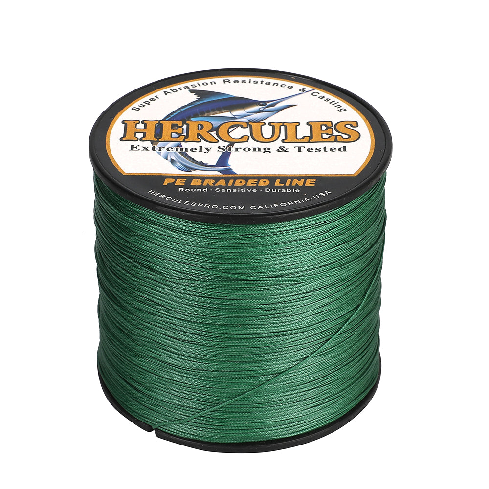 1500M 1640Yds Green 10lb-420lb HERCULES PE Braided Fishing Line 12 Strands
