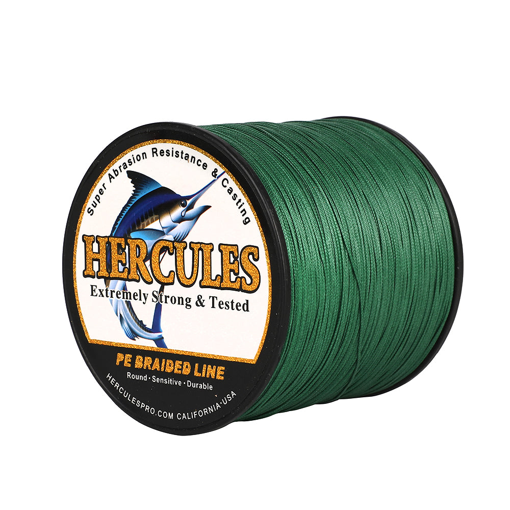 1500M 1640Yds Green 10lb-420lb HERCULES PE Braided Fishing Line 12 Strands