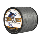 1000M 1094Yds Grey 10lb-420lb HERCULES PE Braided Fishing Line 12 Strands