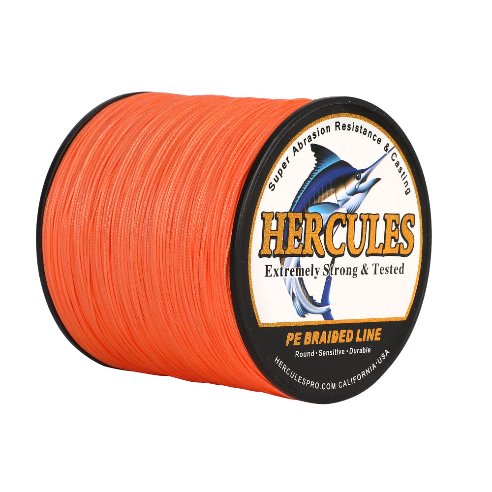 300M 328Yds Orange 10lb-420lb HERCULES PE Braided Fishing Line 12 Strands