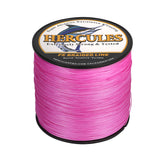 1000M 1094Yds Pink 10lb-420lb HERCULES PE Braided Fishing Line 12 Strands