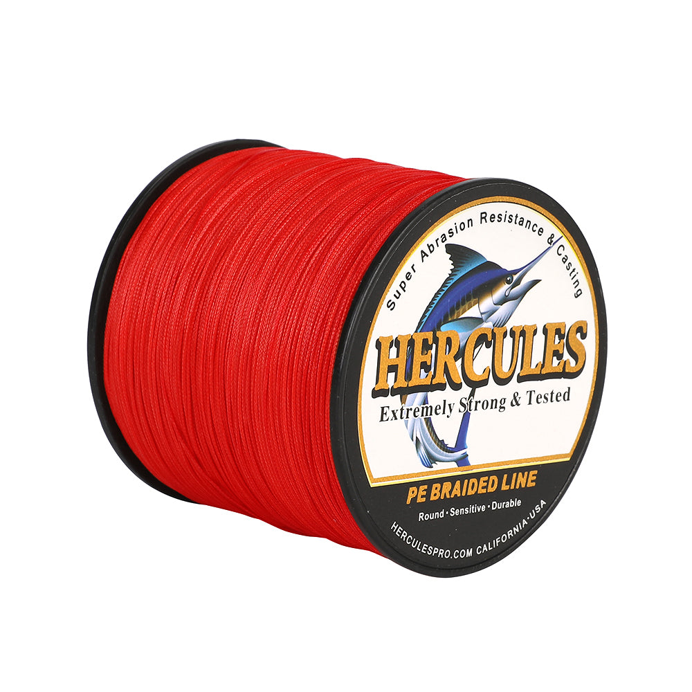 500M 547Yds Red 10lb-420lb HERCULES PE Braided Fishing Line 12 Strands
