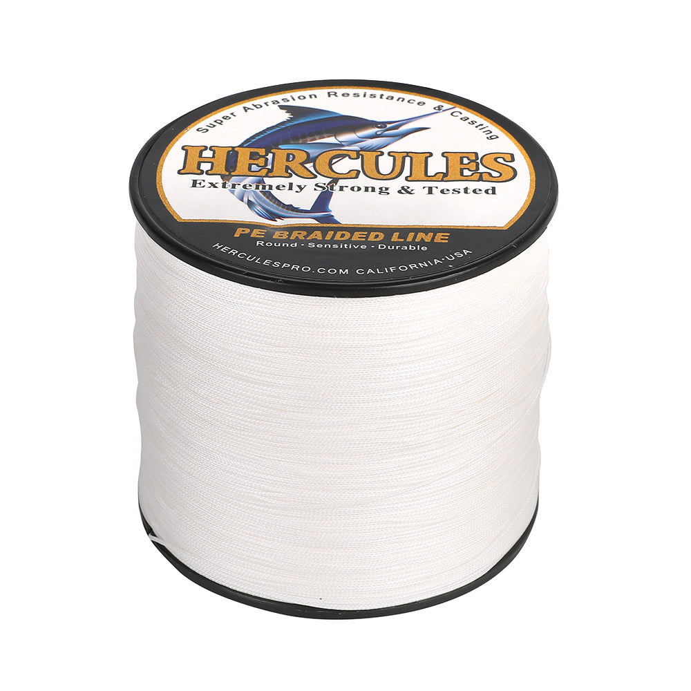 1500M 1640Yds White 10lb-420lb HERCULES PE Braided Fishing Line 12 Strands