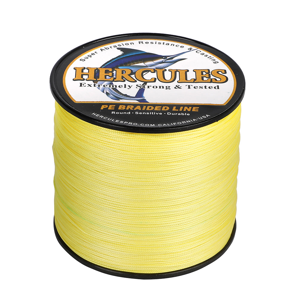 500M 547Yds Yellow 10lb-420lb HERCULES PE Braided Fishing Line 12 Strands