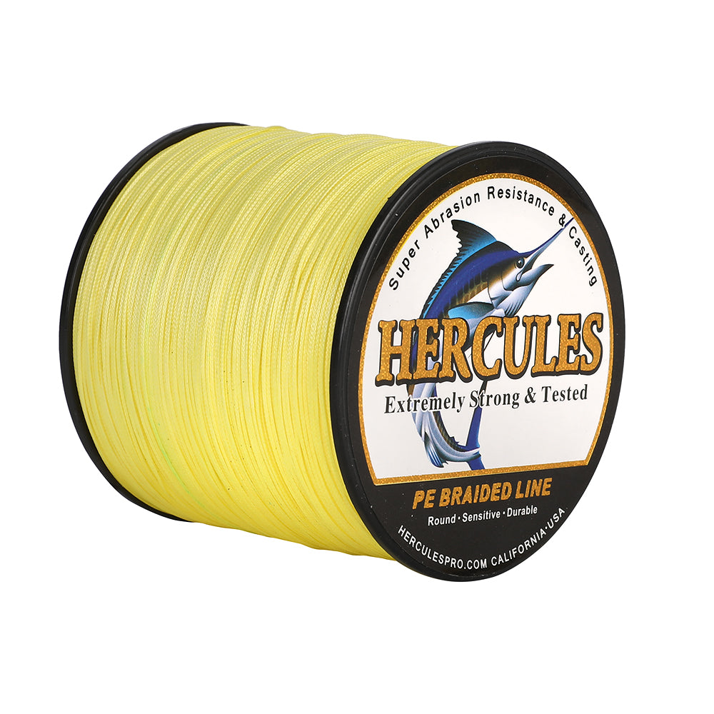 100M 109Yds Yellow 10lb-420lb HERCULES PE Braided Fishing Line 12 Strands