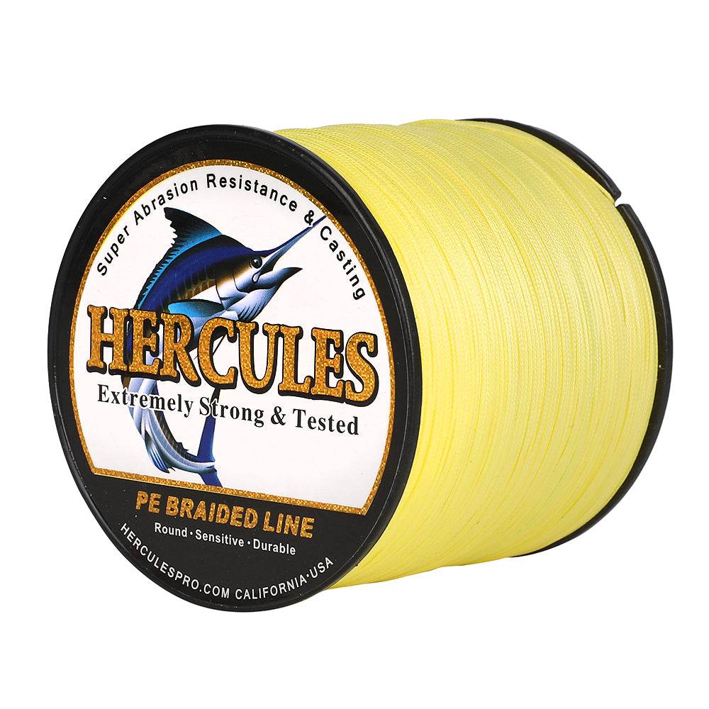 100M 109Yds Yellow 10lb-420lb HERCULES PE Braided Fishing Line 12 Strands