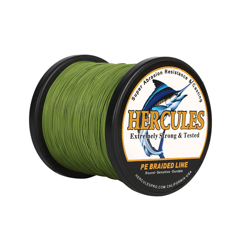 1000M 1094Yds Army Green 10lb-420lb HERCULES PE Braided Fishing Line 12 Strands